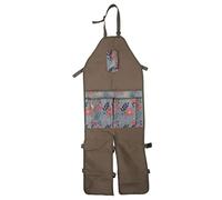 Hominas Garden Leg Protecting Apron Wear Resistant Dirt Proof Multi Pockets Portable Work Apron for Potters and Tattoo Artists (Floral Design)