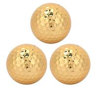 Hominas Golf Ball GoldenGolf Ball, 3 Pack Portable Gold Plating Golf Ball Sarin Exquisite Golden Plated Training Ball Set for Sports Outdoors Golf Balls