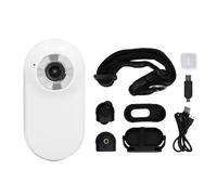 Hominas Pet Collar Camera Lightweight 120° Wide Angle 1080P Video OTG Connection Small Action Camera with Back Clip for Pet Adventures (White)