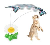 Hominas Rotating Butterfly Cat Teaser Toy Interactive Electric Kitten Toy with Self Rotating Design for Indoor Playtime Exercise and Weight Loss Plastic Steel