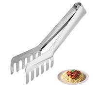 Hominas Stainless Steel Serving, 19 Cm Comb Shaped Spaghetti Salad Food Tong Noodles Pasta Clip Kitchen Cooking Tool for Salad BBQ Buffet, Silver