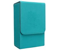 Hominas Tarot Storage Box with Sun Moon Design Large Size PU Leather Tarot Card Box for Universal Standard Size Tarot Cards (Blue Green)