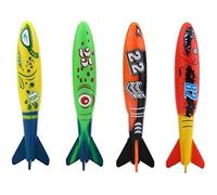 Hominas Torpedo Diving Toys for Swimming Pool 4Pcs 13 cm Underwater Training Toys Plastic Diving Toy Torpedo for Girls Boys Under Water Passing Games