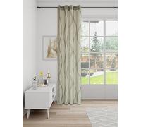 Homing Eyelet Curtain with Waves Crashop Look Modern Decorative White/Grey