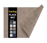 homing Faux Leather Heat Resistant Placemats Set of 6 - Waterproof Wipeable Dining PU Place Mats for Indoor & Outdoor, Easy to Clean - Camel