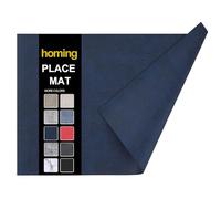 homing Faux Leather Heat Resistant Placemats Set of 6 - Waterproof Wipeable Dining PU Place Mats for Indoor & Outdoor, Easy to Clean - Dark Navy Blue