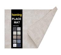 homing Faux Leather Heat Resistant Placemats Set of 6 - Waterproof Wipeable Place Mats for Dining Table, Easy to Clean Kitchen Beige Table Mats