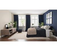 Homing Opaque Blackout Curtain Plain Curtain Living Room Bedroom Children's Room Decorative Fabric Blue 1 Piece H x W 245 cm x 140 cm 5491-46 245 x 140 cm