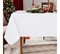 homing Vinyl Tablecloth for Rectangle Tables, 60 x 84 Inch, White