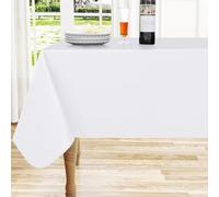 homing Vinyl Tablecloth for Rectangle Tables, 60 x 84 Inch, White
