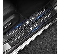 HOMINY 4 Pcs Car Kick Plates Carbon Fiber Door Sill Protector Scratch Pad, for Nissan Leaf Accessories