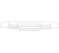 HOMION 3 Compartment Rust Free Over Bath Tub Rack Shower Caddy BathTub Organiser Tray Bath Caddy Bridge (White Coated)