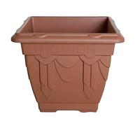 HOMION 30 cm Square Flower Pots Venetian Plastic Garden planter pot container (Terracotta) (1x)