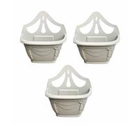 HOMION 31cm Venetian Wall Planter Hanging Basket Flower planter Plastic (TAUPE, 3 baskets)