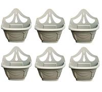 HOMION 31cm Venetian Wall Planter Hanging Basket Flower planter Plastic (TAUPE, 6 baskets)