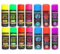 HOMION 6 CANS OF FLUORESCENT NEON spray can paint 200 ml graffiti extra bright yellow green purple red pink orange blue