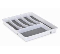 6 Compartment Cutlery Tray Kitchen Drawer Organiser Utensils Spoon Fork Holder Plastic Storage Rack Kitchen Tableware Tray Anti Slip Feet Silicon Smooth Compartments