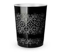 HOMION 9 Litre Flora Waste Container Basket Storage Bin for Office Room Bathroom Usage Small Paper Waste Bin Sack Leightweight Round Bin for Kitchen Home Office Toilet (Black)