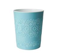 HOMION 9 Litre Flora Waste Container Basket Storage Bin for Office Room Bathroom Usage Small Paper Waste Bin Sack Leightweight Round Bin for Kitchen Home Office Toilet (Blue)