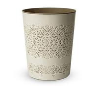 HOMION 9 Litre Flora Waste Container Basket Storage Bin for Office Room Bathroom Usage Small Paper Waste Bin Sack Lightweight Round Bin for Kitchen Home Office Toilet (Cream)