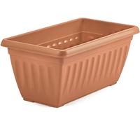 HOMION Athens 40cm rectangular window planter plastic garden pot (Terracotta, 1)
