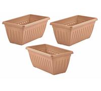 HOMION Athens 40cm rectangular window planter plastic garden pot (Terracotta, 3)