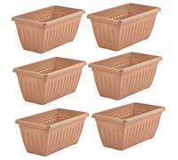 HOMION Athens 40cm rectangular window planter plastic garden pot (Terracotta, 6)
