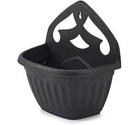 HOMION Athens wall flower planter Garden plant wall mount basket 32cm (Black, 1)