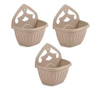 HOMION Athens wall flower planter Garden plant wall mount basket 32cm TAUPE colour (3)