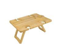 HOMION Bed Tray Table with Foldable Legs, Multipurpose Lap Tray & Standing Desk For Breakfast In Bed, Sofa, Eating, Platters, Working, Serving, Drawing, Laptop Stand & Snack Tray, Natural, (PHM0765)