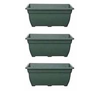 HOMION Bell trough 50cm rectangular window box planter plastic garden pot (Green, 3)