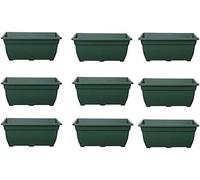 HOMION Bell trough 50cm rectangular window box planter plastic garden pot (Green, 6)