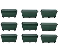 HOMION Bell trough 50cm rectangular window box planter plastic garden pot (Green, 9)