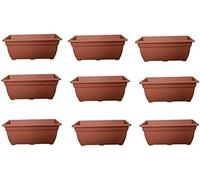 HOMION Bell trough 50cm rectangular window box planter plastic garden pot (Terracotta, 6)