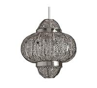 HOMION Ancient morroccan Style Metal lampshade Ceiling Pendant Light Shade (Silver & Bronze) (Silver)