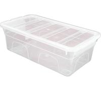 HOMION Clear Plastic Storage Box Boxes With Lids Home Office Stackable Transparent Plastic Boxes, Size 5,11,24,28,35,45 Litre UK MADE British (8, 5L / 33cm)