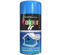 HOMION Colour it prime spray paint 400ml sunshine gloss or matt finish quick drying metal wood aerosol (6, BEAUTIFUL BLUE GLOSS)