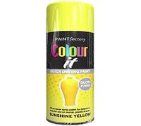 HOMION Colour it prime spray paint 400ml sunshine gloss or matt finish quick drying metal wood aerosol (2, SUNSHINE YELLOW GLOSS)