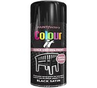 HOMION Colour it prime spray paint 400ml sunshine gloss or matt finish quick drying metal wood aerosol (6, BLACK SATIN)