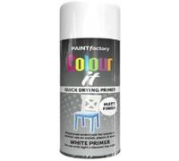 HOMION Colour it prime spray paint 400ml sunshine gloss or matt finish quick drying metal wood aerosol (3, WHITE PREMIER MATT)