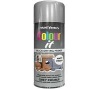 HOMION Colour it prime spray paint 400ml sunshine gloss or matt finish quick drying metal wood aerosol (6, GREY PREMIER MATT)