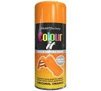HOMION Colour it prime spray paint 400ml sunshine gloss or matt finish quick drying metal wood aerosol (1, ORIGINAL ORANGE GLOSS)