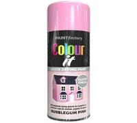 HOMION Colour it prime spray paint 400ml sunshine gloss or matt finish quick drying metal wood aerosol (3, BUBBLEGUM PINK GLOSS)