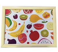 HOMION Cushioned Bean Bag laptray Home Laptop Tray Drinks Food Breakfast Lap Tray (Fruits Print)