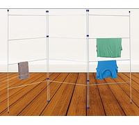 HOMION Folding Clothes Airer Caravan Indoor/Outdoor Section Laundry Dryer, White (3 FOLD)