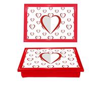 HOMION Lap Tray Big Heart Design Bean Bag Base LapTray cushioned Breakfast Bed tray Lovely gift
