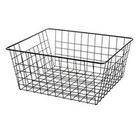 HOMION Large Basket Storage Veg Rack Shlef Multi Purpose Wire Cabinet Storage Basket with Handles Kitchen Fruit Stand Black (3)