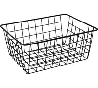 HOMION Large Basket Storage Veg Rack Shlef Multi Purpose Wire Cabinet Storage Basket with Handles Kitchen Fruit Stand Black (1)