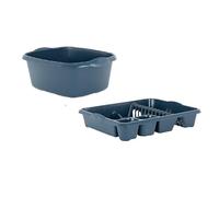 HOMION Large Dish Drainer Plate rack & Bowl Set Navy Blue