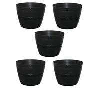 HOMION Large Whisky Barrel Wood Grain Effect Outdoor Plastic Garden Planter Plant Pot Flower Container Contemporary Display Patio Driveway Garden Plants (SIZE 50CM) (5)